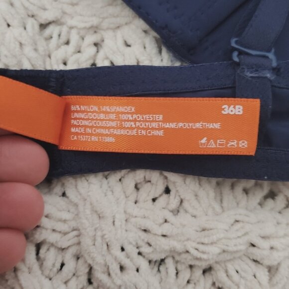 New Joe Fresh Wireless T Shirt Bra in Dark Blue- 36B - Picture 3 of 7